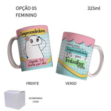 Imagem de Caneca 325ml Flork Profissões Empreendedor Empreendedora - LARANJA E M