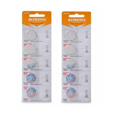 Imagem de Bateria Alcalina CR2032 2 Cartelas com 10 Unidades 3V Pilha Moeda Bota