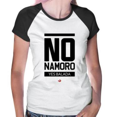 Imagem de Baby Look Raglan No namoro, Yes balada - Foca na Moda, Branco, Preto, 