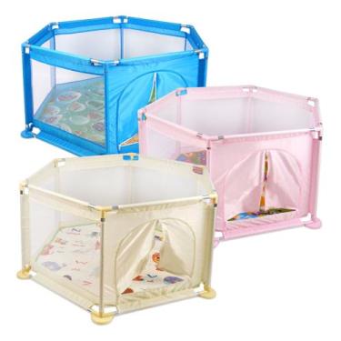 Imagem de Berço Cercado Baby Cercadinho para bebê Portátil Desmontável Menino Me