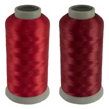 Imagem de Linha Bordar 100% Poliéster 120g Cone 4000m Cor Vermelho - Qian Suo, B