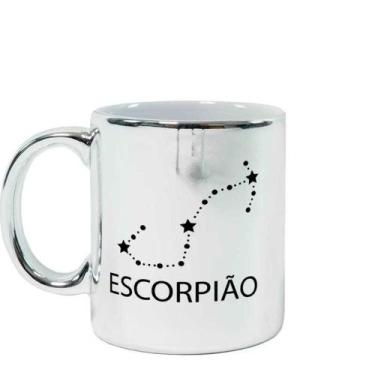 Imagem de Caneca Cromada Signo Escorpião - Estamparia Shelby
