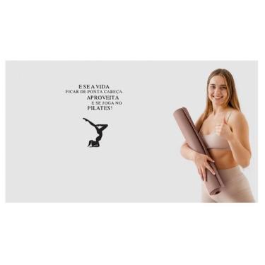 Imagem de Adesivo Parede Frase Aproveita E Se Joga No Pilates Studio PRETO - ART