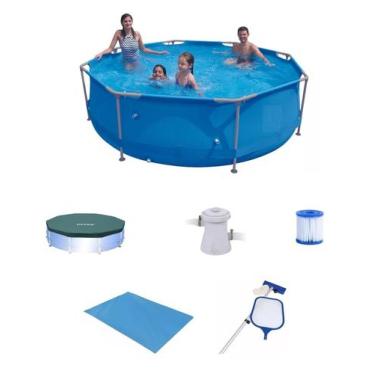Imagem de Piscina Sunfit 5000 Litros com Bomba Filtro 220v Capa Forro e KIT DE L