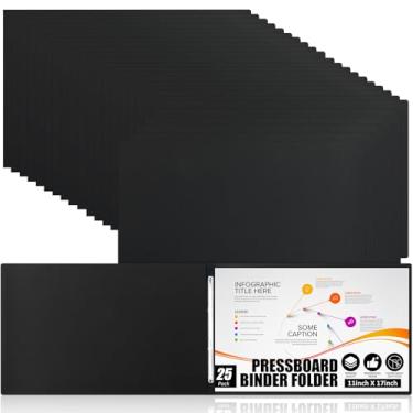 Imagem de Resurhang 25 peças 28 x 43 polegadas, capa de relatório de prancheta, 7,6 cm de capacidade, pasta de apresentação com prendedor de papel de metal para encadernar relatórios, propostas, transcrições,