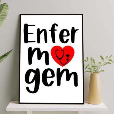 Imagem de Quadro Enfermagem Profissões Decorativo 28x40cm - CAMALEÃO DECORAÇÕES
