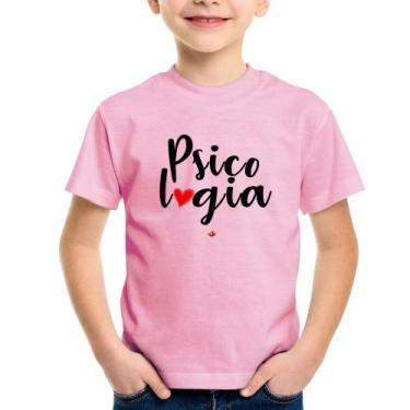 Imagem de Camiseta Infantil Psicologia por amor - Foca na Moda, Rosa bebê, 2