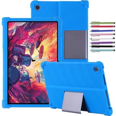 Imagem de elitegadget Capa para tablet Lenovo Tab Plus de 11,5 polegadas lançado em 2024 (TB351FU)/Lenovo Xiaoxin Pad Studio 11,5 2024 – Capa leve de silicone com 1 caneta stylus aleatória (azul)