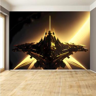 Imagem de Lcythiazole Tamanho personalizável - murais de papel de parede de nave espacial, papel de parede do universo futuro, murais de papel de parede da lua, removíveis, para quartos e restaurantes