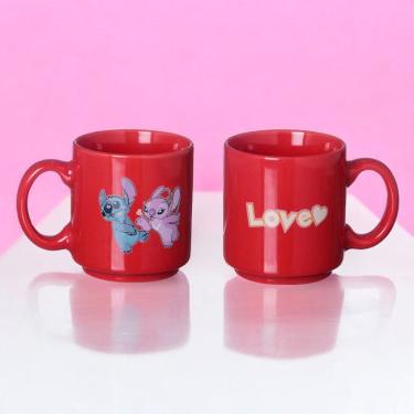Imagem de Mini Caneca Stitch Love Angel Cerâmica 100ML - Zona Creativa