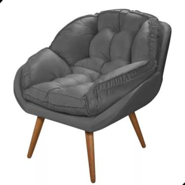 Imagem de Poltrona California Para Sala Veludo de Amamentação do Papai - Fina Mo