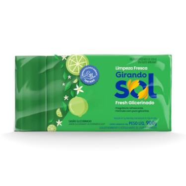 Imagem de Girando Sol Sabão Em Barra Glicerina Fresh 1Kg Sabão Em Barra Multiuso Verde Com Pura Glicerina Contém 5 Unidades De 200G