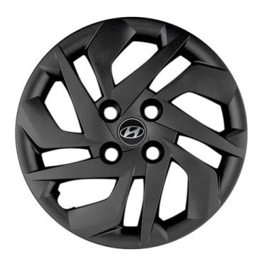 Imagem de Calota 187cb-pof aro 14 cb cubo baixo preto fosco + emblema alumínio h