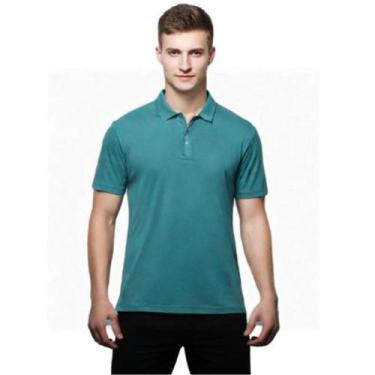 Imagem de Camisa Masculina Gola Polo Piquet Poliéster - Genérico, Azul petróleo,
