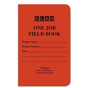 Imagem de Elan Publishing Company One-Job Saddled Stiched Field Surveying Book 4 x 7 capa dura laranja (pacote com 12)