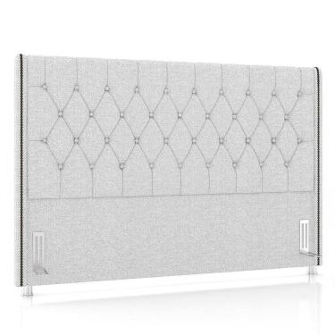 Imagem de Cabeceira Cama Casal Queen 160cm Florenza P02 Linho Cinza Claro - Mpozenato