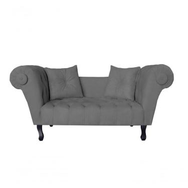 Imagem de Recamier Sofá Divã Namoradeira Dubai Suede Cinza - Fm