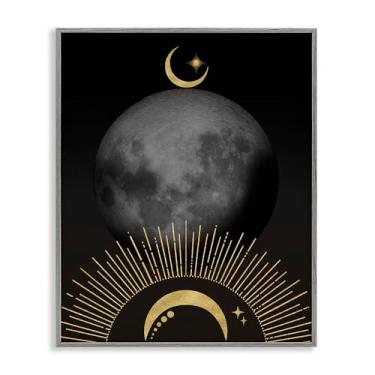 Imagem de Stupell Industries Design de arte giclée emoldurado cinza luas lunares centradas por Daniela Santiago, 61 x 76 cm