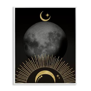 Imagem de Stupell Industries Design de arte giclée emoldurado branco luas lunares centradas por Daniela Santiago, 61 x 76 cm