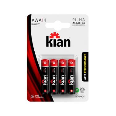 Imagem de Pilha Palito AAA Alcalina com 4 Kian 14239