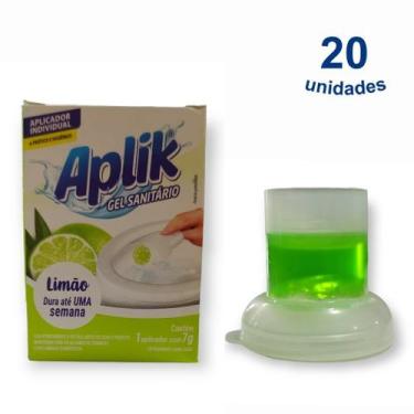 Imagem de Kit 20 Gel Sanitário Adesivo Detergente Odorizador Vaso até 150 Descar