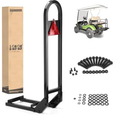 Imagem de 10L0L A mais nova barra de apoio de segurança para carrinho de golfe universal para EZGO Club Car Yamaha, barra de apoio resistente do banco traseiro para suporte para trilhos de mão para agregar segurança aos seus passageiros traseiros preta