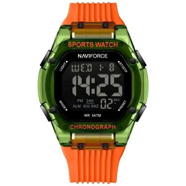 Imagem de Relógio Digital Esportivo Luminoso Pulseira De Silicone 50m à Prova D`água Laranja