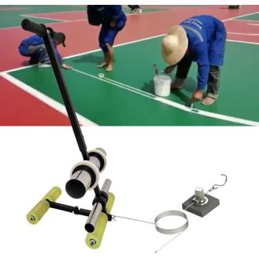 Imagem de Aplicador De Fita De Piso Esportivo Dispensador De Fita Manual Ferramenta De Marcação De Piso Com Kit De Círculo De Desenho, Fita De Vedação De Pintura De Piso De Parede