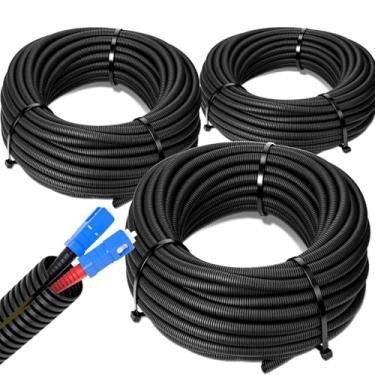 Imagem de Sasylvia 1/10.2 cm, 1/5.1 cm, 3/20.3 cm x 3.0 m tubo de tear de fio dividido automotivo kit de proteção de conduíte elétrico flexível a granel