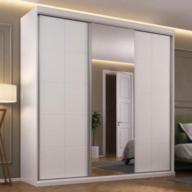 Imagem de Guarda Roupa Casal 2,19m 3 Portas de Correr c/ Espelho MDF - Mambel Q,