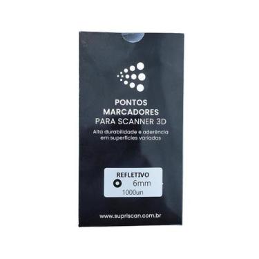 Imagem de Marcadores Adesivos Refletivos para Scanner 3D - 6mm - 1000 Unidades -