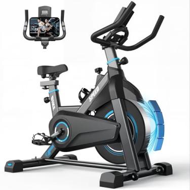Imagem de Bicicleta Ergometrica, Bike Ergometrica, Bicicleta Ergometrica Magnetica, Combinação de Preto E Azul, Academia Spinning Silenciosa, Bicicleta Ergometrica Spinning, Suporta pesos de até 150 kg
