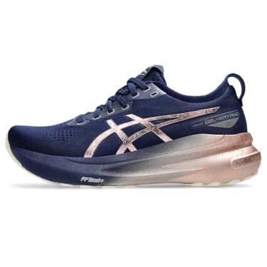 Imagem de ASICS Tênis de corrida feminino Gel-kayano 31 Platinum, Azul expandido/ouro rosa, 37.5