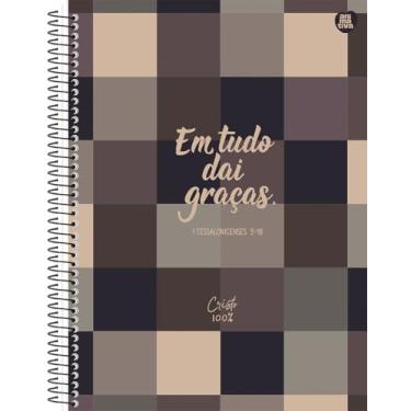 Imagem de Caderno Universitário Animativa, 10 matérias, Capa dura, 160 folhas, Cristo 100%, Pacote com 4