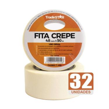 Imagem de Fita Adesiva Crepe Papel 48Mm X 50M C/32 Rolos 48X50