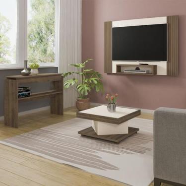 Imagem de Sala de Estar Completa Cine para TV Até 40 Polegadas Pinho/Off White -