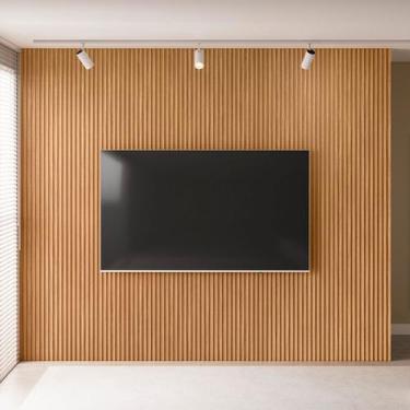 Imagem de Painel para TV Até 90 Polegadas Ripado 100% Mdf Nature Fosco 810010 - 