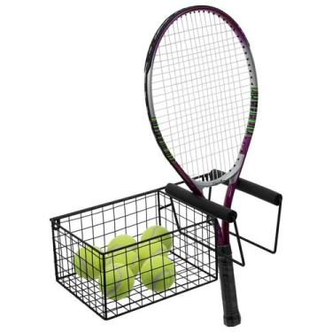 Imagem de Rack de armazenamento de raquetes e bolas de tênis MyGift Metal