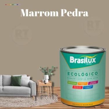 Imagem de Esmalte Sintético Brasilux Base Água Ecologico Cor Marrom 800ML Brilha
