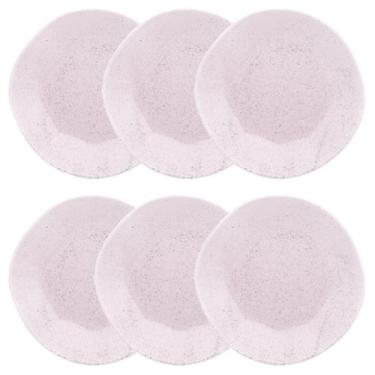 Imagem de Jogo Conjunto 6 Pratos Rasos Oxford Porcelana Ryo Pink Sand 27,5 cm