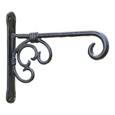 Imagem de KiBcsLic Suporte para Plantas, Gancho de Parede, Suporte para Plantador, Alimentador de Pássaros, Gancho de Ferro Fundido Sólido, Design Europeu, Adequado para, 25,5 cm x 23,8 cm, Tamanho real