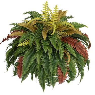 Imagem de Muhanjia Samambaia de Boston artificial sedosa de 127 cm, plantas grandes penduradas para plantador externo, plantas grandes para decoração de casa, varanda, pátio, jardim, ambientes internos e