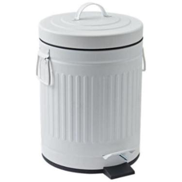 Imagem de Lixeira Ferro Street 5L Banheiro Cozinha Branco - Branco