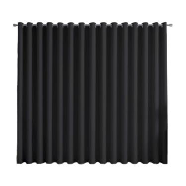 Imagem de Cortina Basic Blackout Tecido Corta Luz 6,00x2,50m para Varão Simples 2m (Preto)