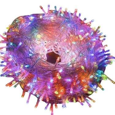 Imagem de Decorações natalinas para casa Luzes decorativas com energia solar de 22 metros e 200 lâmpadas Três opções de cores de luz disponíveis (220V,8 Cores)