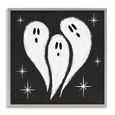 Imagem de Stupell Industries Arte giclée emoldurada cinza Wee Bit Wicked Ghosts, design de Veronique Charron, 61 x 61 cm