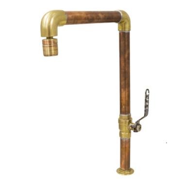 Imagem de Torneira Cobre Rústica Antiga P/ Cozinha  Cuba de Sobrepor