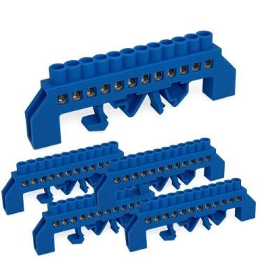 Imagem de Kit 5 barramento din distr neutro az 12p c/proteça sibratec