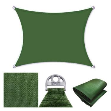 Imagem de Tela Toldo Sombreamento 90% Cor Verde Cobertura Decorativa 4x3 Metros 