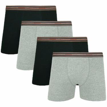 Imagem de Kit 4 - Cuecas Boxer Masculina Algodão com Elastano Lupo Adulta Confor